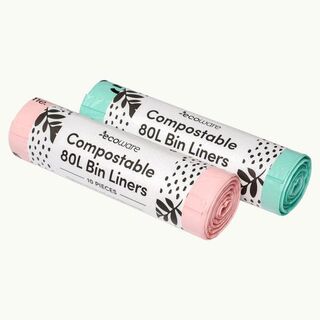80L Compostable Bin Liner, Mixed Pink & Green - Ecoware