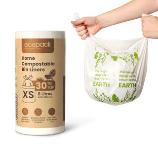 8L Compostable Bin Liner Roll (30 Bags) – Ecopack