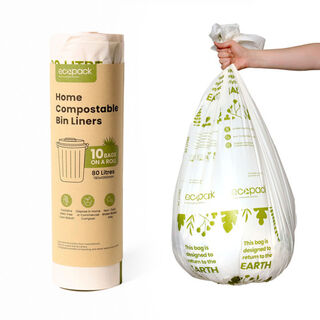 80L Compostable Bin Liner Roll (20 Bags) – Ecopack