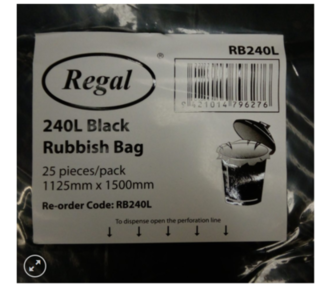 240L Black Bin Liner - Premier Hygiene