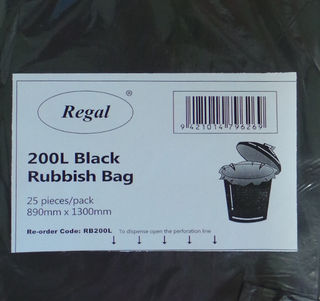 200L Black Bin Liner - Premier Hygiene