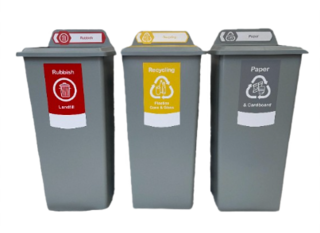Recycling Bins 87Litre Square Set of 3 - Trust