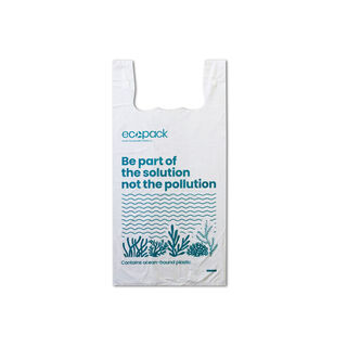 18L Large Ocean/Recycled Plastic Bags (White) Carton 500 - Ecobags