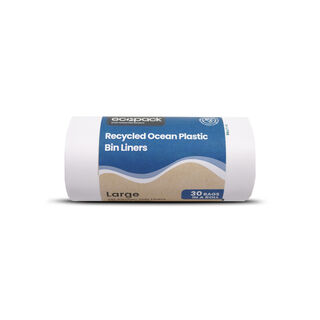 36L Large Ocean/Recycled Plastic Bin Liners (White) Carton 600 - Ecobags