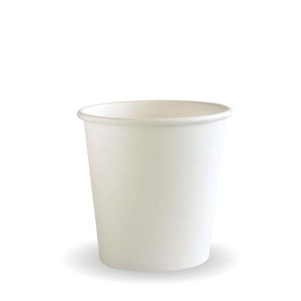 4oz Coffee Cups White Single Wall - BioPak