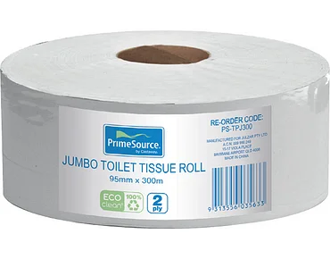 Jumbo Toilet Rolls 2ply, 300m Recycled - Primesource