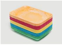 Tray Potatopak Small Mixed Colours 18x13x2cm, Carton 450 - Vegware