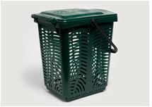 Bin 10L TallAir Caddy Ventilated with plastic handle (fits 10 Ltr Liner) - Vegware - Carton 6