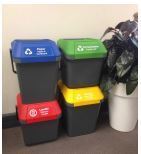 Bin Lid Green for 35L & 45L stackable bin - Vegware