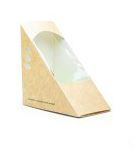 Box sandwich wedge 12 x 12 x 6cm wide kraft - Vegware