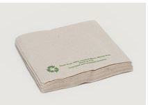 Serviette 1-ply unbleached 24x24cm cocktail folded in 1/4, Pack 500 - Vegware