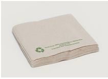 Serviette 1-ply unbleached 40 x 40cm dinner folded in 1/8 - Vegware