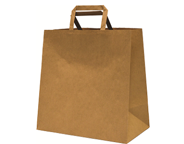 Brown Kraft Flat Handle Carrier Bag