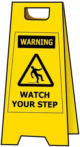 Watch Your Step Floor Sign Yellow