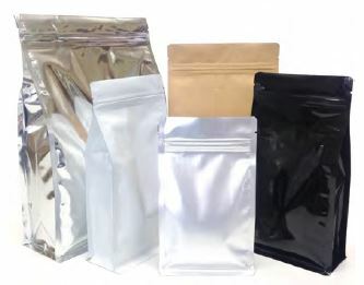 Flat Bottom with Zipper Food Pouch 1Kg Brown Paper Finish 195X90X295mm Carton 500