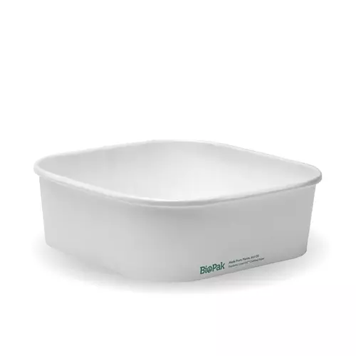 1000ml White BioBoard Square Takeaway Base - Biopak