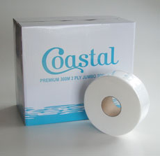 Jumbo Toilet Rolls - 2ply 300m - Coastal brand