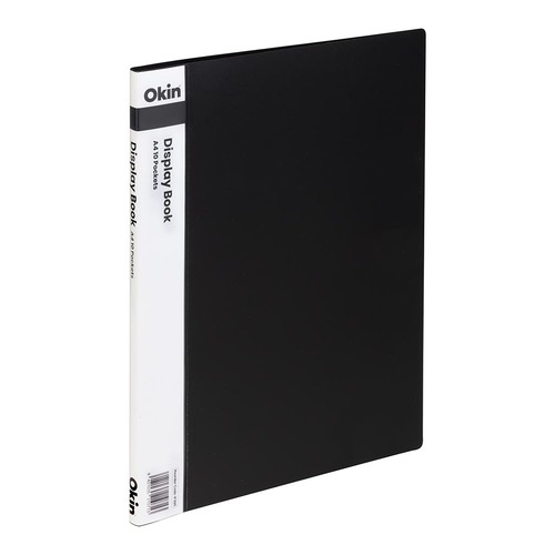 Okin Display Book A4 with Insert Spine 10 Pocket Black