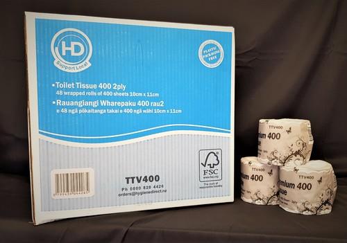 Toilet Rolls 2ply 400sh Premium Pallet 32ctns - Hygiene Direct