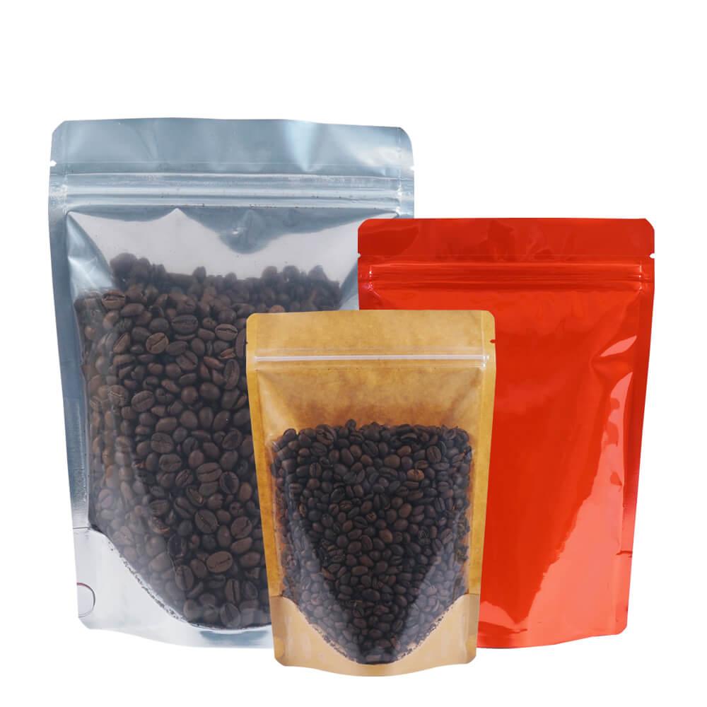 Stand Up Pouch Clear/Brown Kraft 250g w Zip no Valve 160w x 230h x (45 + 45)g