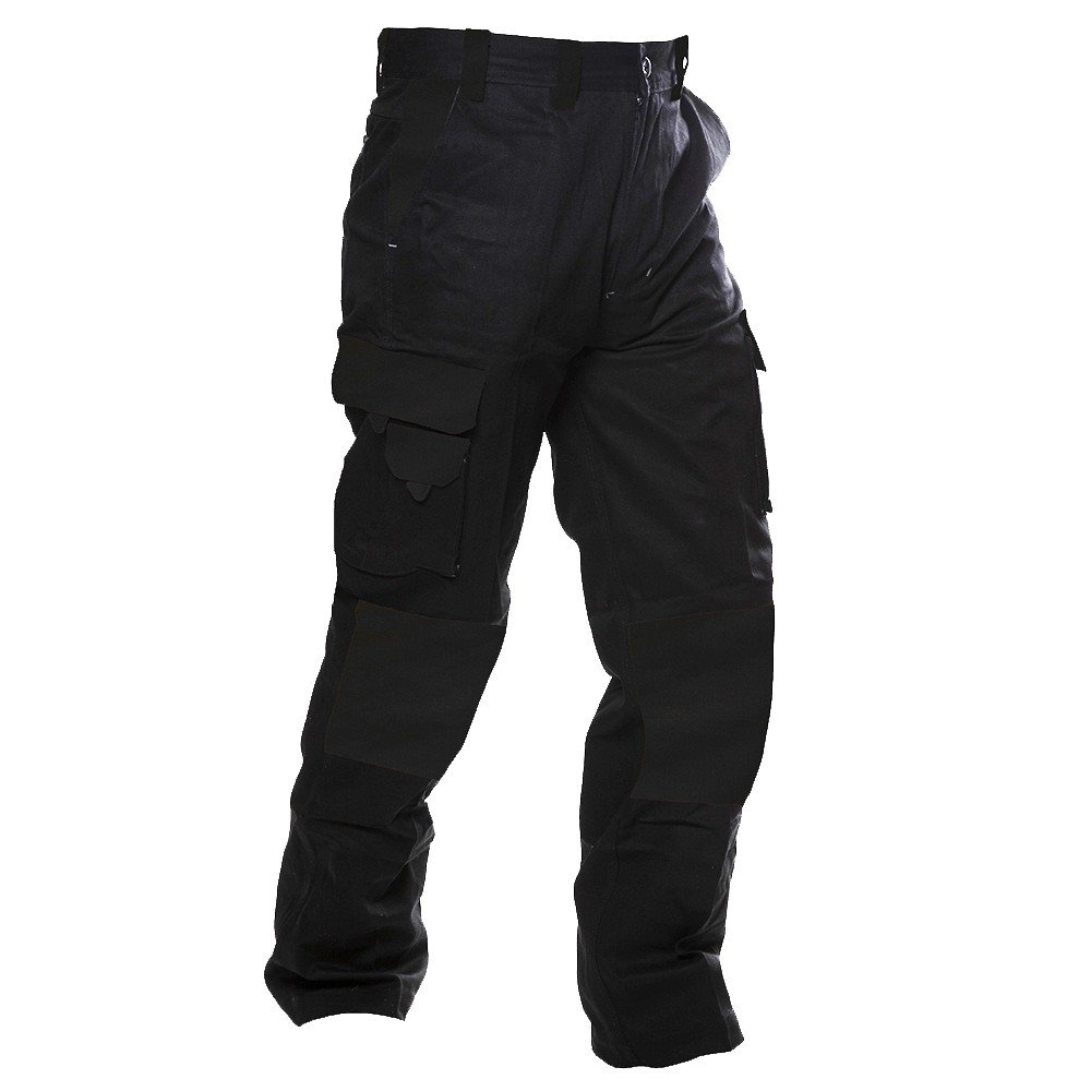 220Gsm Light Cargo Trousers, Ripstop, Black-Size 122