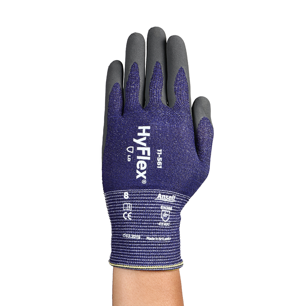 Ansell Hyflex 11-561 Nitrile-Coated Cut Resistant Gloves – Lightweight and Durable - 2XL