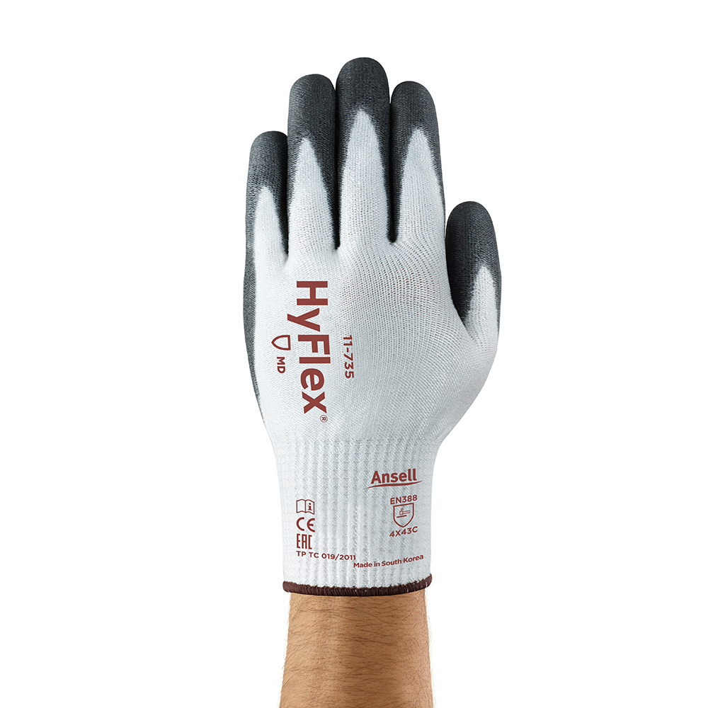 Ansell Hyflex 11-735 PU-Coated Cut Resistant Gloves – Durable and Long-Lasting - 2XL (Vendor Pack)