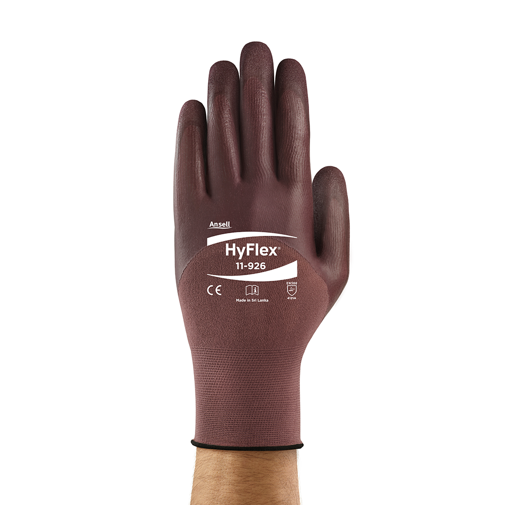Ansell HyFlex 11-926 Nitrile-coated General Purpose Gloves – Oil-Repellent, Abrasion Resistant - L