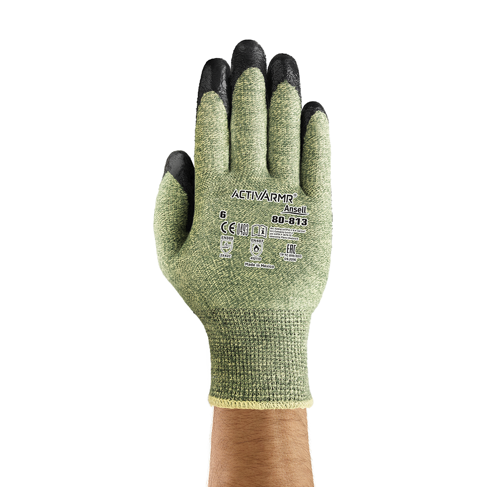 Ansell ActivArmr 80-813 Neoprene-Coated Electrical and Cut-Resistant Gloves – Arc-Flash and Flash-Flame Protection - 2XL