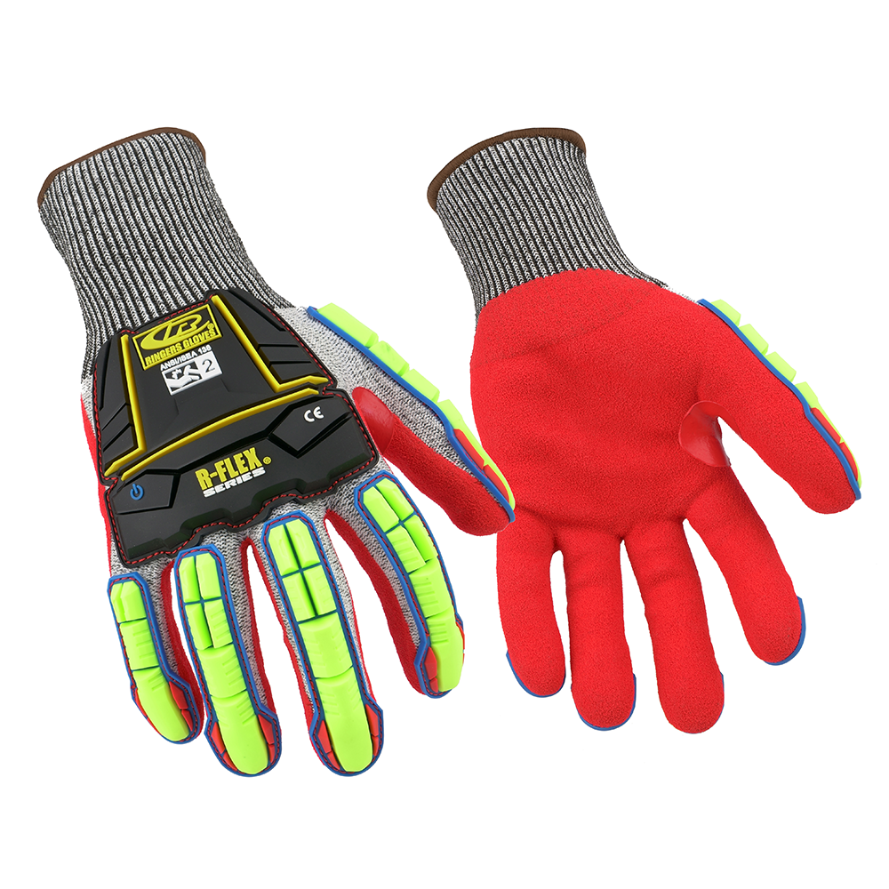 Ansell Ringers R-065 Nitrile-Coated Impact and Cut Protection Gloves – Superior Comfort and Dexterity - M