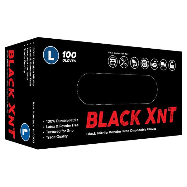 Black XNT Nitrile Disposable Gloves Medium - The Glove Company
