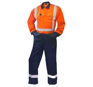 Fr Overall, 240 Gsm.88/12 11 Cal, Orange/Navy D/N-Size 9