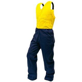Overall Action Bib, 300Gsm Cotton, Yellow/Navy, Do-Size 16
