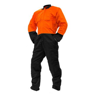 Overall Ls, 300Gsm Cotton, Orange/Black-Size 7