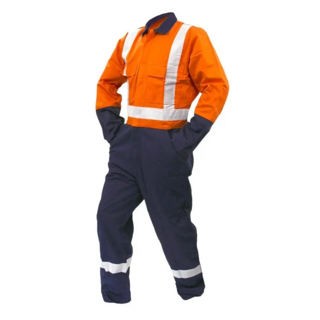 Overall Ls, 200Gsm Cotton Ripstop, Orange/Navy  Dn-Size 9