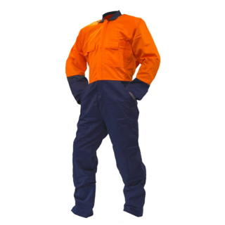 Overall Ls, 240Gsm Poly/Cotton, Orange/Navy Do, Si-Size 14
