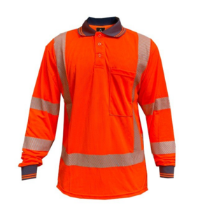Polo Shirt Ls, Ttmc, Side Vents, Transfer Tape-Size 8Xl